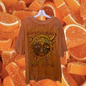 Oversized Orange Distressed Sublime Shirt